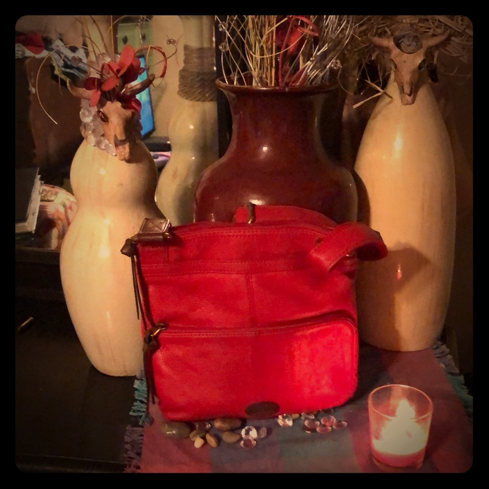 Leather Fossil cross body bad